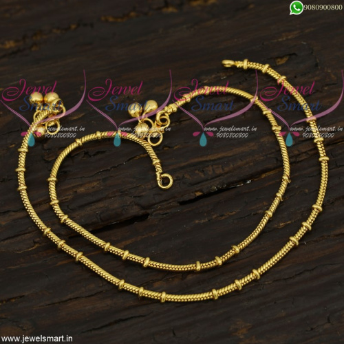 Round Chain With Beads Design Leg Chains Anklets Gold Covering Jewelry Online A21726