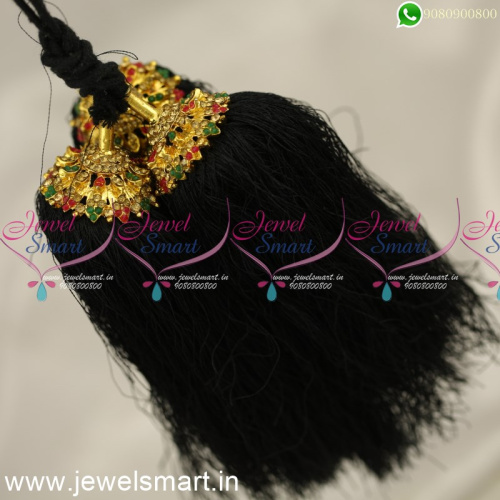 H24359 Silk Thread Jada Kunjalam for Marriage Artificial Jewelry Latest Hair Kuppulu Online