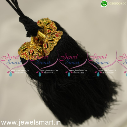 H24360 Silk Thread Jada Kunjalam for Marriage Artificial Jewelry Latest Hair Kuppulu Online 