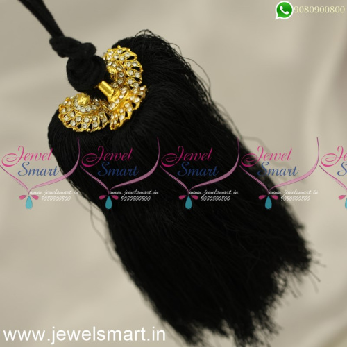 H24361 Silk Thread Jadai Kunjalam for Wedding Artificial Jewelry Latest Hair Kuppulu Online 