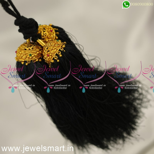 H24354 Silk Thread Matte Jada Kunjalam Latest Hair Kuppulu For Dance and Wedding Online 