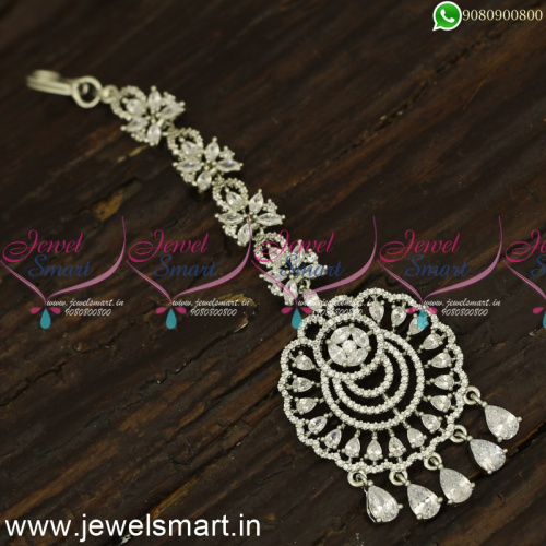 Silver Nethichutti Designs Shining Star Maang Tikka Collections Online T24155