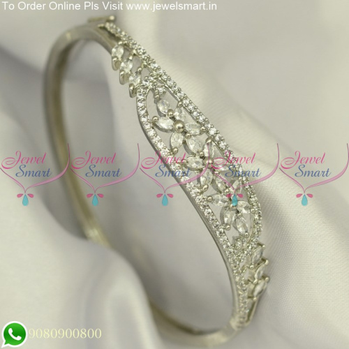 Silver Plated Trending White CZ Bracelets Online Classic Jewellery B25236
