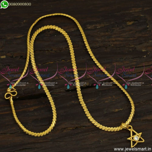 Simple Gold Plated Daily Wear Chain Pendant Designs Online CS23489