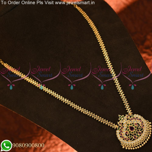 Simple Daily Wear One Gram Gold Long Chain Designs For Low Price NL25439