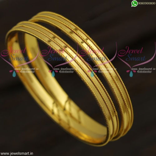 Simple Design Gold Covering Bangles Set South Indian Collections Online