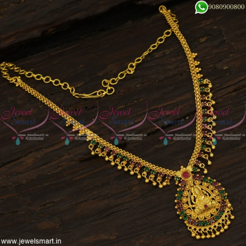 Simple Design Temple Necklace South Indian Gold Covering Jewellery Collections