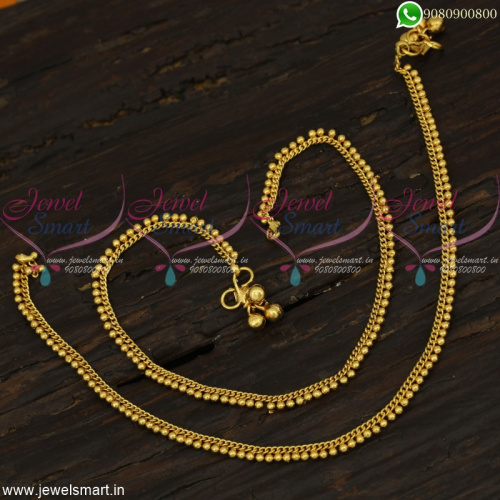 Simple Gold Anklets Design Daily Wear Artificial Payal Collections Online A22629