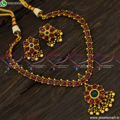 Simple Kemp Stones Artificial Necklace Set Floral Ear Studs Online NL23422