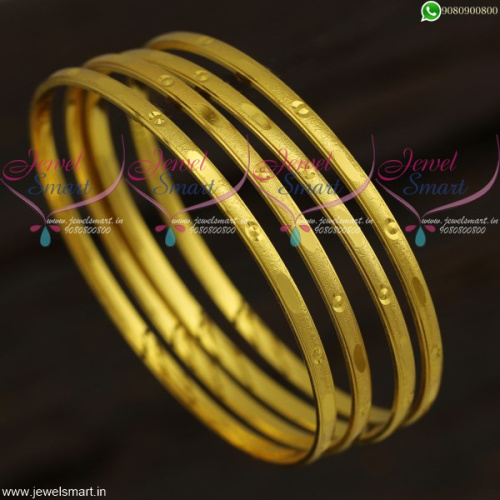 Simple Light Weight Gold Designs 4 Pieces Set Bangles New Collections B21700