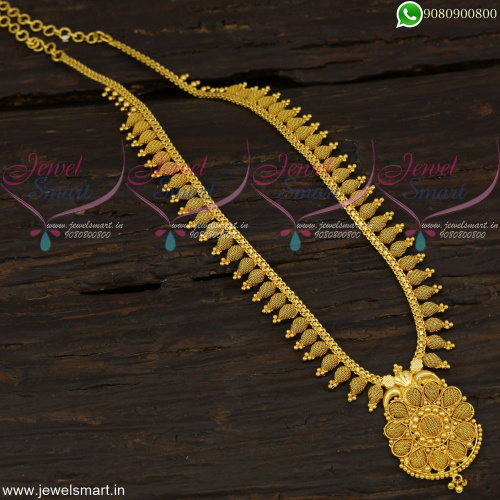 Simple Lightweight Gold Haram Designs South Indian Daily Use Jewellery NL22552