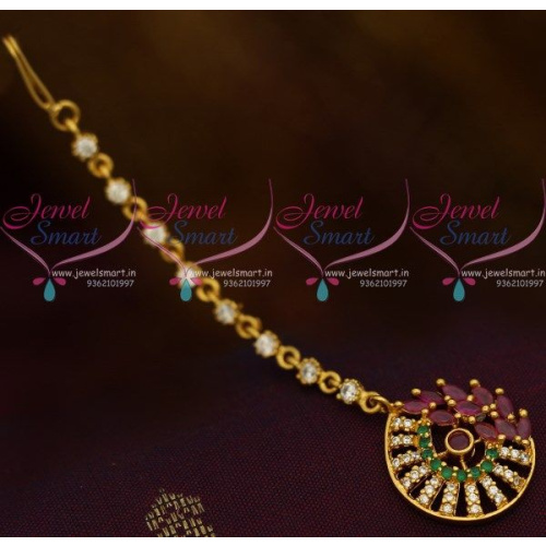 Simple Nethichutti Designs Maang Tikka Gold Plated Jewellery Online T10417A