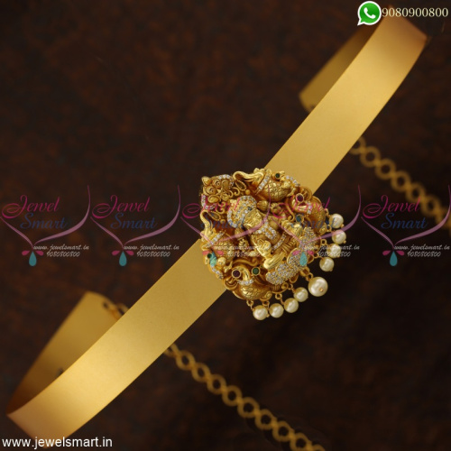Simple Matte Temple Design Oddiyanam For Wedding Trendy Jewellery Collections Online H21358