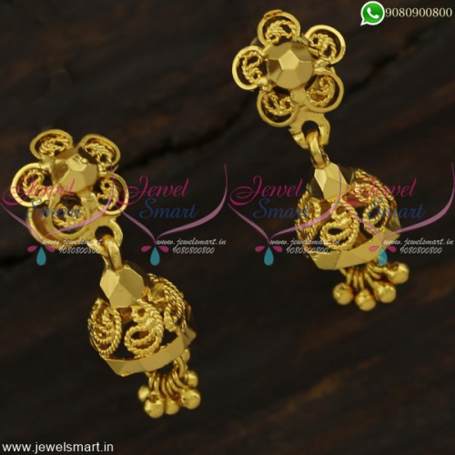 Small Cute Jhumka Earrings Gold Covering Jewellery Kids Fashion Online