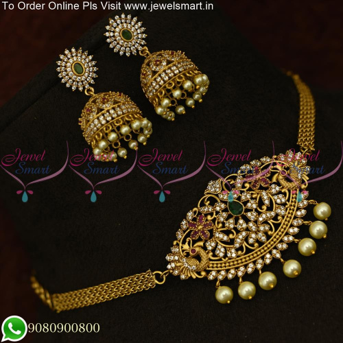 Small Size Choker Necklace Set Suitable For Kids Also With Jhumka Earrings NL25423