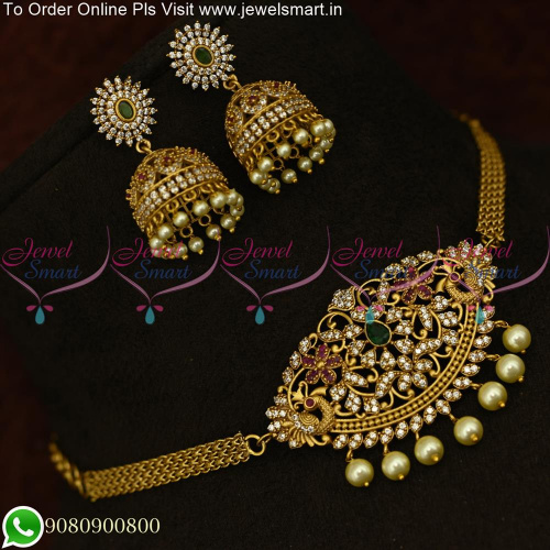 Small Size Choker Necklace Set Suitable For Kids Also With Jhumka Earrings NL25423