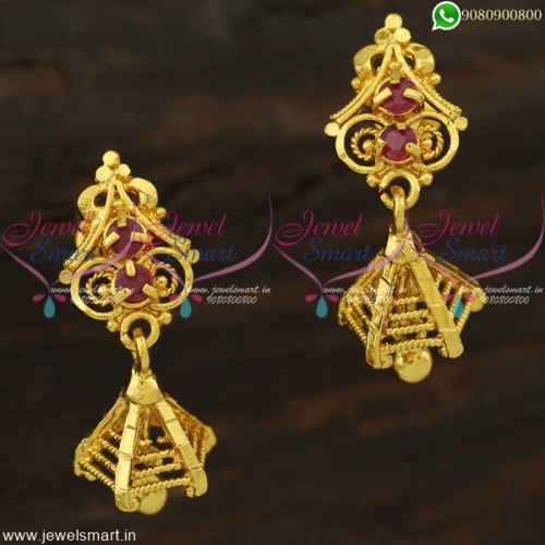 Small Size Jimikki Kammal Screwlock Imitation Jewellery Latest Designs J22205