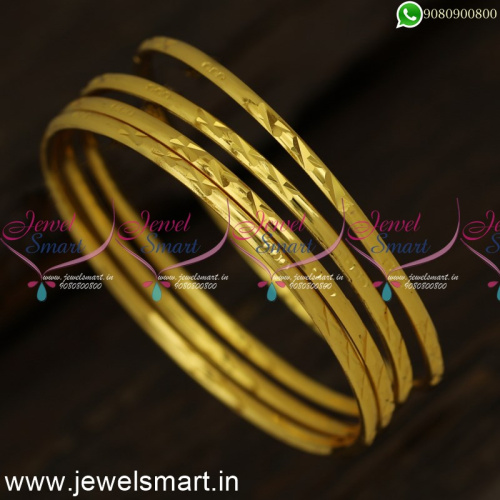 Smooth As Silk One Gram Gold Bangles Gajulu Collections Set of 4 Online B24329