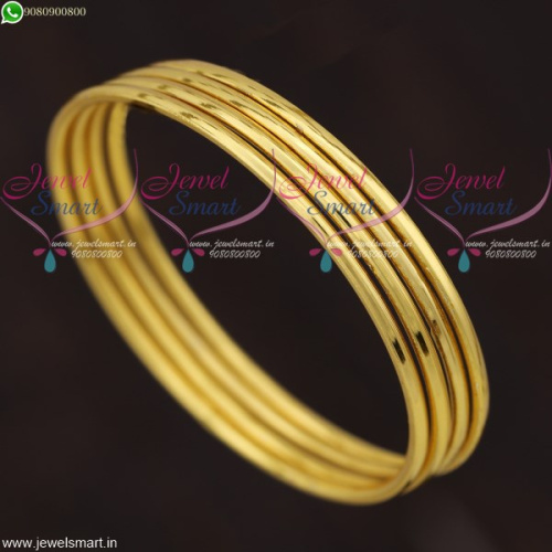 Smooth Bangles Baby Size Gold Plated 4 Pieces Set Online B21655