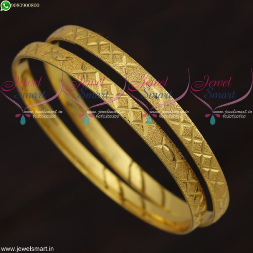 New Designs South Indian Gold Covering Bangles For Daily Wear Low Price B21661