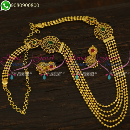 South Indian Gold Plated Jewellery Online Beads Mugappu Necklace Designs