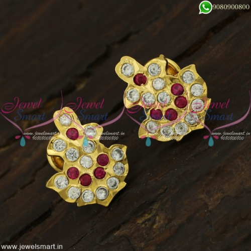 South Indian Thodu Kammal Traditional Gold Ear Studs Designs Getti Metal Jewellery 