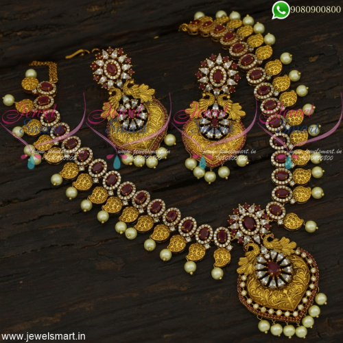 Spectacular Medium Gold Haram Designs Big Earrings For Wedding Online NL22228