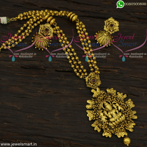 Splendid Beaded Temple Jewellery Antique Gold Designs Handcrafted Imitation NL22138
