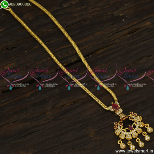 Stone Attigai Kodi Chain With Pendant Gold Covering Jewellery Online CS23551