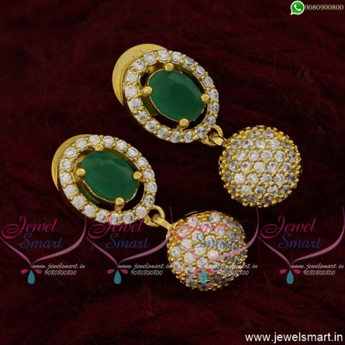 Stone Ball Fancy Earrings Gold Plated Fashion Jewellery Collections ER21496