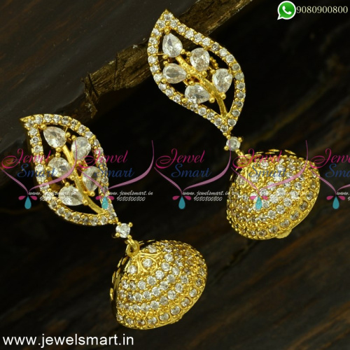 Stylish Leaf Design Jimikki Kammal Gold Covering Jewellery Designs J25027