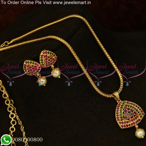 Stylish Thali Kodi Chain With Pendant and Earrings For Daily Wear PS25430