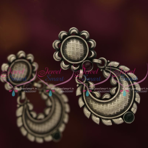 ER7545 925 Silver Jewellery Oxidised Finish Handmade Earrings Latest Designs Buy Online