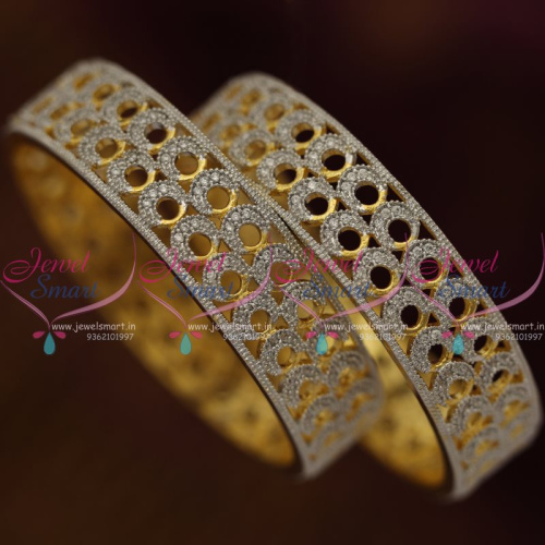 B7266 AD Gold Silver Two Tone Plated Broad Imitation Bangles Fashion Jewellery Online