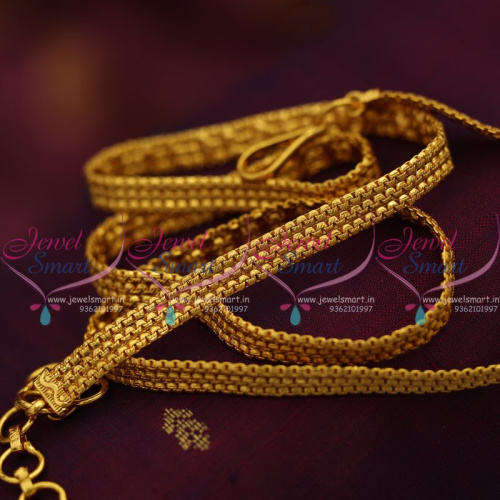 H7499 Simple Flat Design Fancy Saree Hip Chain Antique High Gold Plated Jewellery