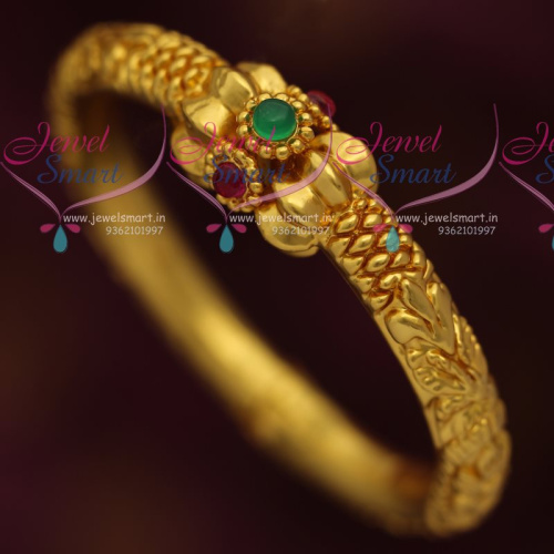 B7385 One Gram Gold Plated Light Open Hollow Kada Nagas Nakshi Jewellery