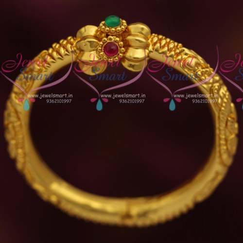 B7385 One Gram Gold Plated Light Open Hollow Kada Nagas Nakshi Jewellery