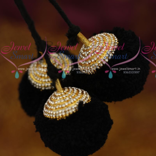 JK7412 Hair Jadai Kunjalam Stone Kuppulu Round Silk Yarn Fashion Jewellery Online