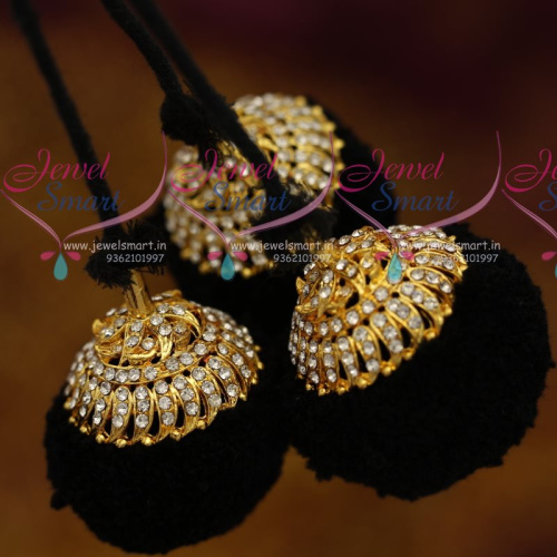 JK7415 Hair Jadai Kunjalam White Stone Kuppulu Round Fashion Jewellery Online
