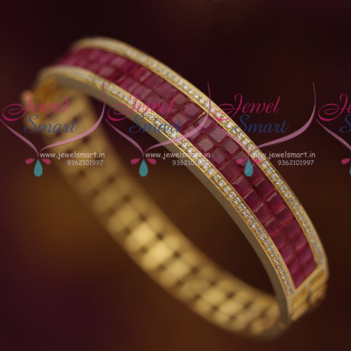 B7407 Latest Fashion Open Kada Bracelets Ruby White Imitation Jewellery Buy Online