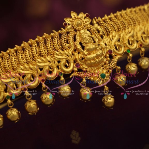 H7449 One Gram Gold Plated Oddiyanam Hip Chain Temple Peacock Latest Designs Online