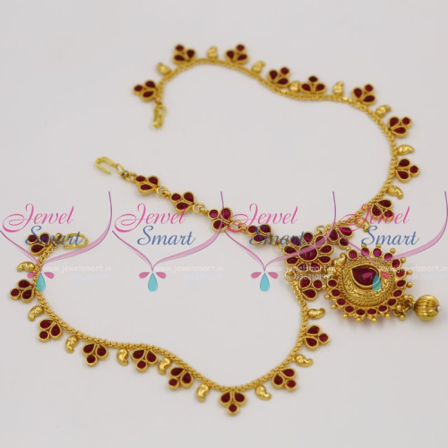 HA7524 Kemp Gold Plated Damini MathaPatti Hair Bridal Fashion Jewellery Traditional
