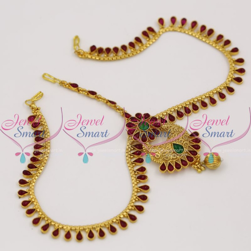 HA7526 Multi Colour Kemp Damini MathaPatti Hair Bridal Jewellery Nethichutti Buy Online