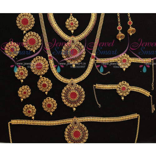 BR7372 Full Bridal Wedding Jewellery Set Latest Invisible Stone Settings Online