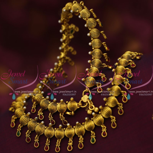 P7769 Antique Gold Plated Beads Design Payal Anklets Legchains Fashion Jewellery