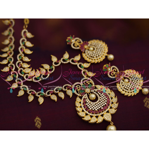 NL7686 Mango Design Flexible Fashion Jewellery Necklace CZ Ruby Emerald Gold Plated