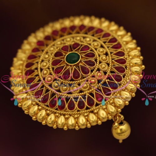 H7822 Kemp Red Green Stones Hair Jadabilla Choti Bridal Decoration Jewellery Online