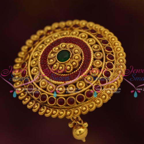 H7824 Kemp Red Green Stones Hair Jadabilla Choti Bridal Decoration Jewellery Online