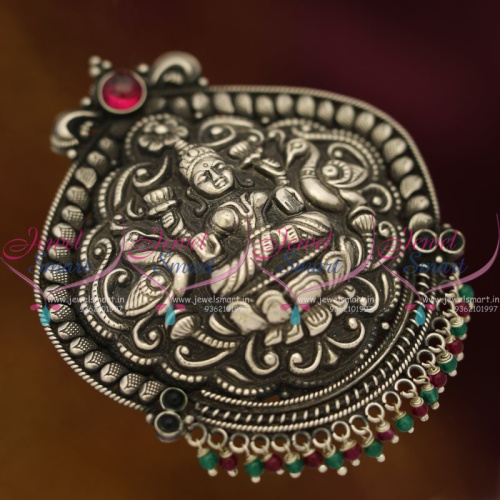 P7633 Traditional Nagas 92.5 Silver Metal Oxidised Finish Handmade Pendant Temple Jewellery Online