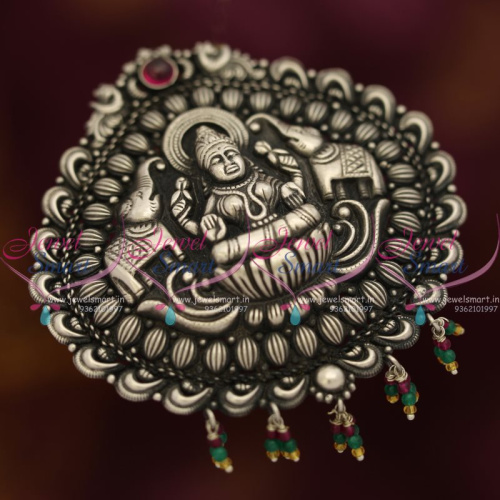 P7632 Traditional Nagas 92.5 Silver Metal Oxidised Finish Handmade Pendant Temple Jewellery Online